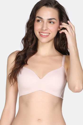 Buy Zivame Padded Non Wired 3/4Th Coverage T-Shirt Bra - Peach Whip